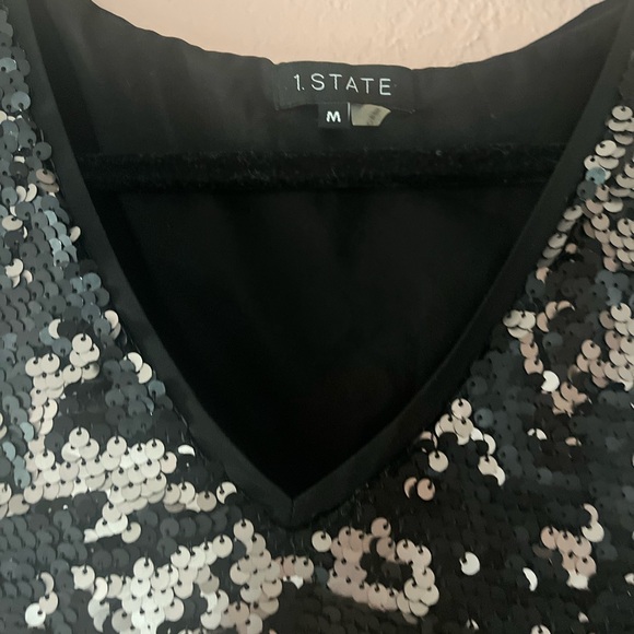 1. State Black and Gray Sequined Shift Mini
Party Dress - Picture 2 of 8